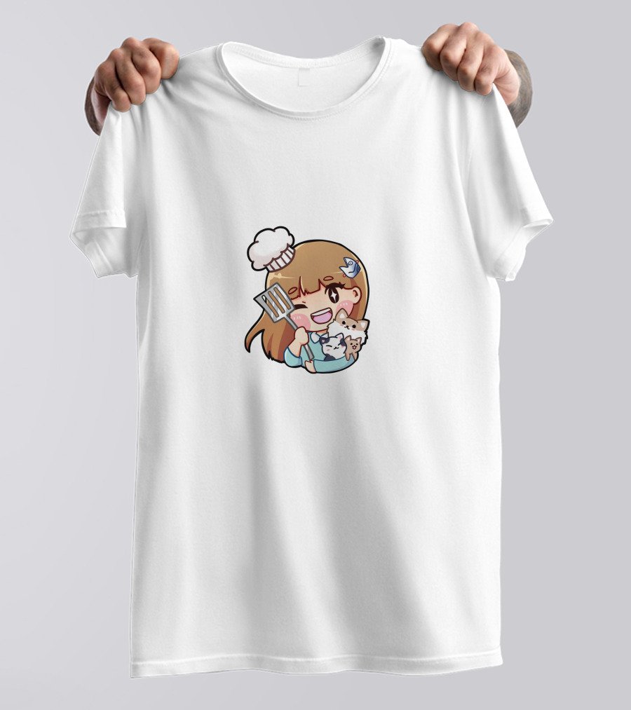 Offlinetv Twitter Cartoon Chef Girl With Pets And Spatula T-Shirt