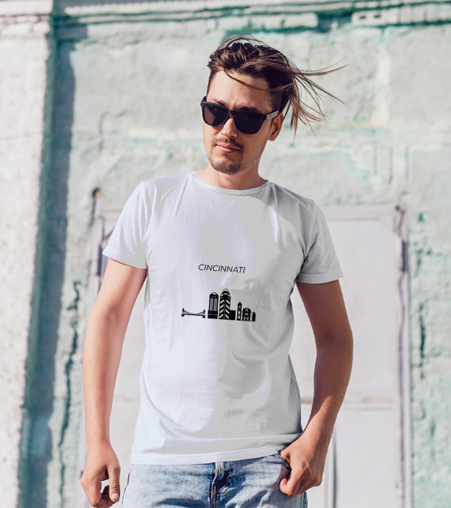Cincinnati Skyline Landmarks T-Shirt