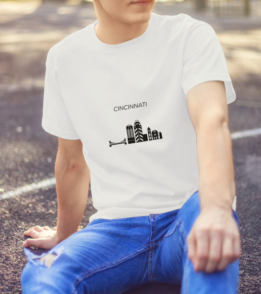 Cincinnati Skyline Landmarks T-Shirt