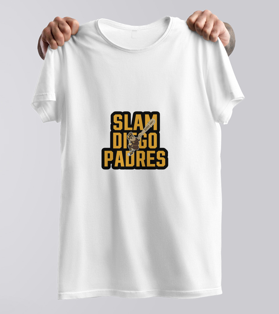 Slam Diego Padres Baseball Batting Comic T-Shirt