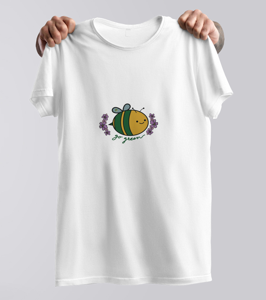 Go Green FlyQuest Bee With Flowers T-Shirt