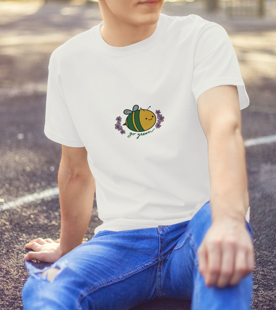 Go Green FlyQuest Bee With Flowers T-Shirt