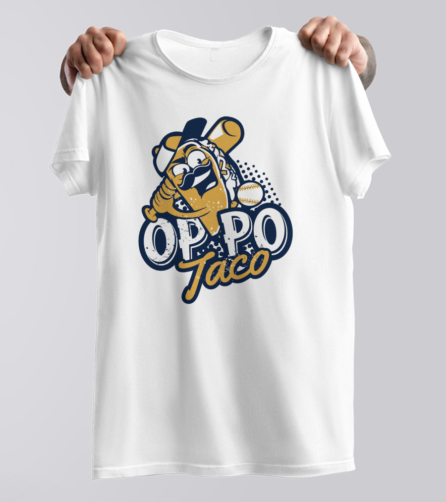 OPPO Taco Baseball Character With Bat And Ball T-Shirt