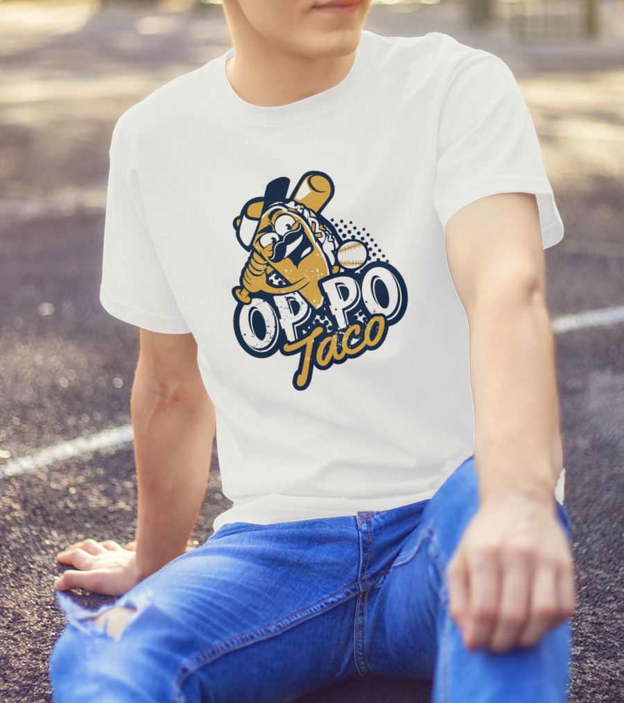OPPO Taco Baseball Character With Bat And Ball T-Shirt