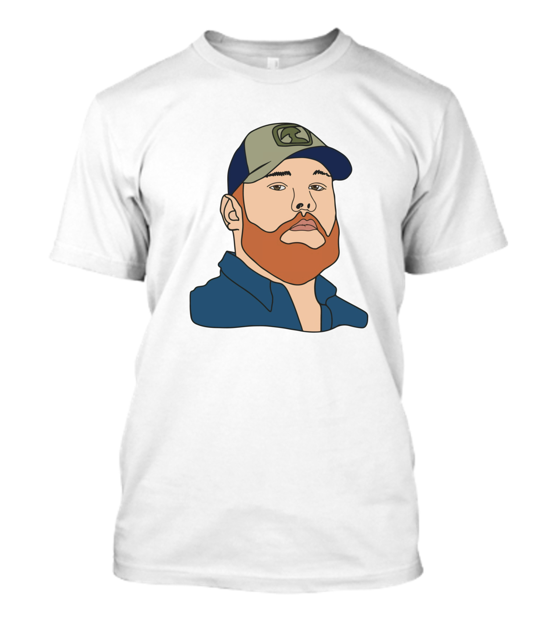 Luke Combs Portrait Hat And Beard T-Shirt