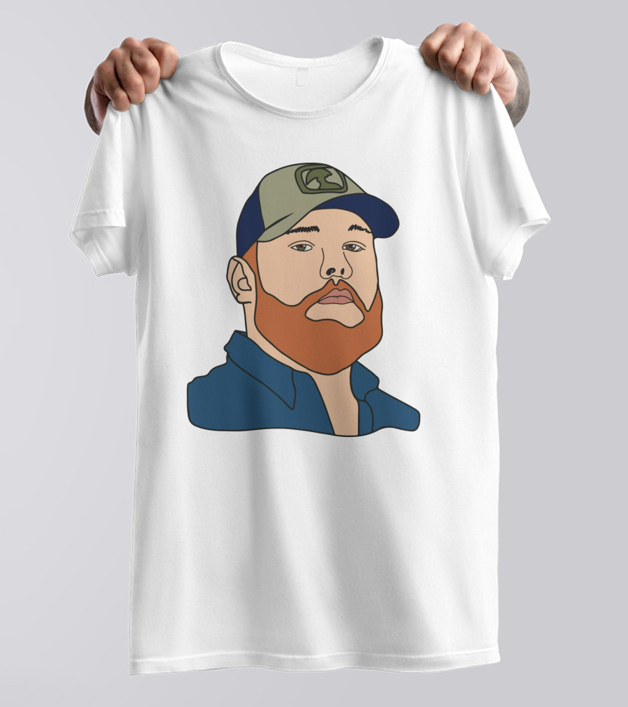 Luke Combs Portrait Hat And Beard T-Shirt