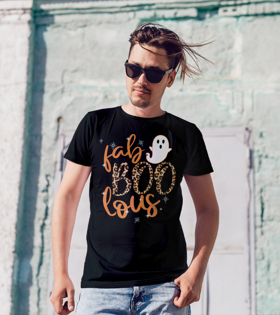 Faboolous Leopard Print Halloween Ghost T-Shirt