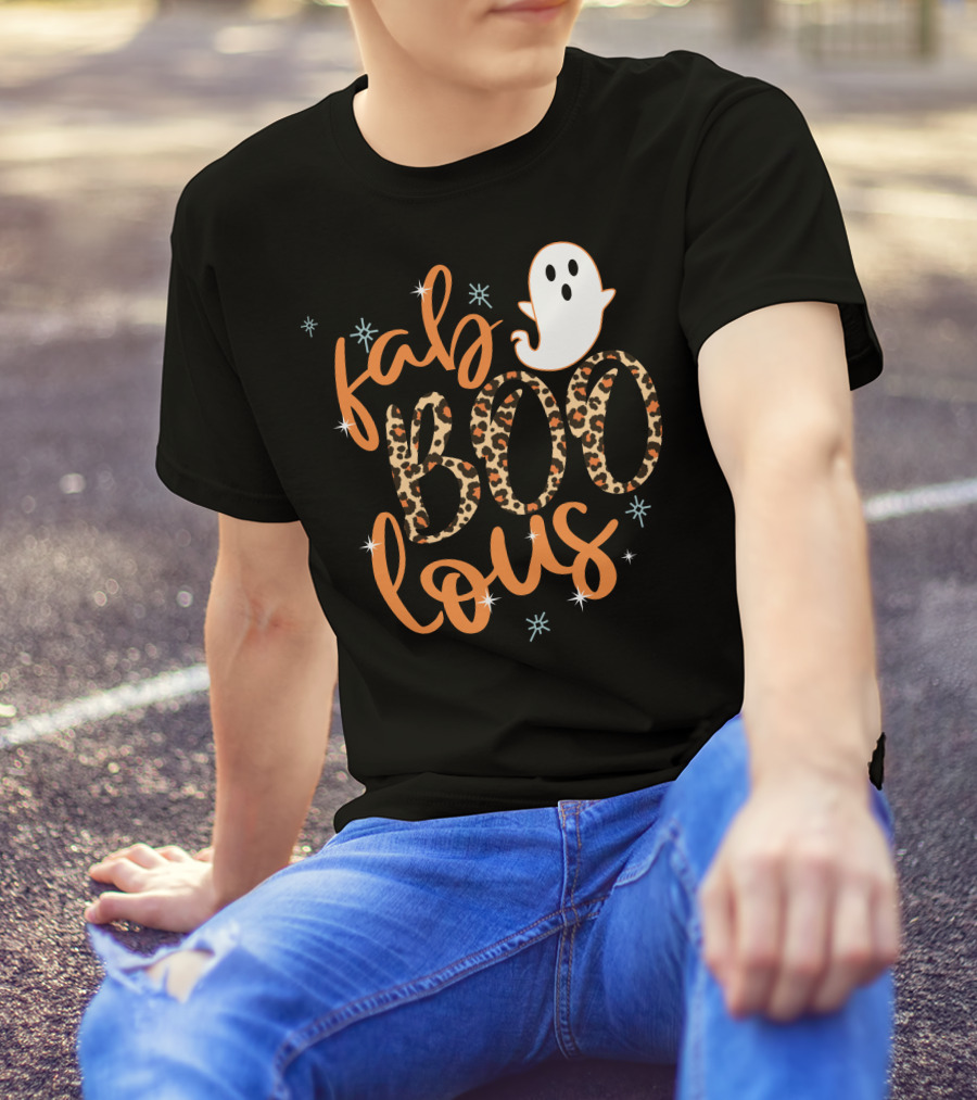 Faboolous Leopard Print Halloween Ghost T-Shirt