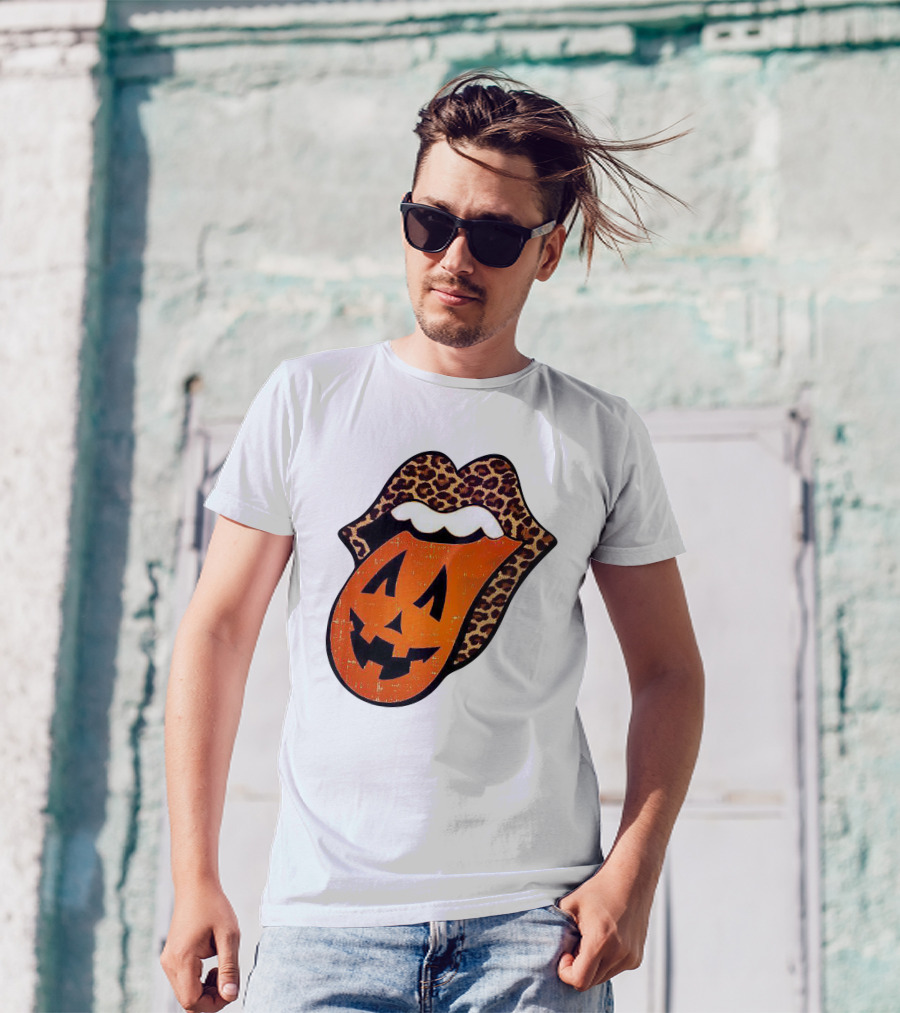 Rolling Pumpkin Leopard Tongue Jack-O'-Lantern T-Shirt