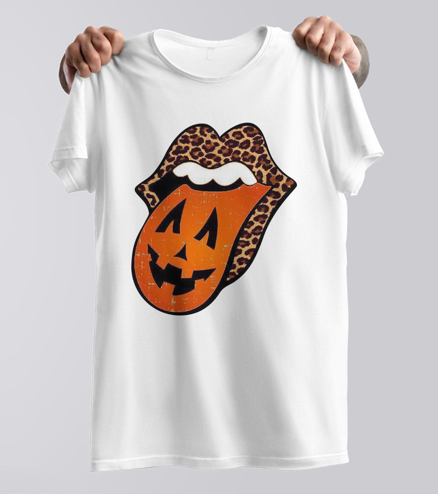 Rolling Pumpkin Leopard Tongue Jack-O'-Lantern T-Shirt