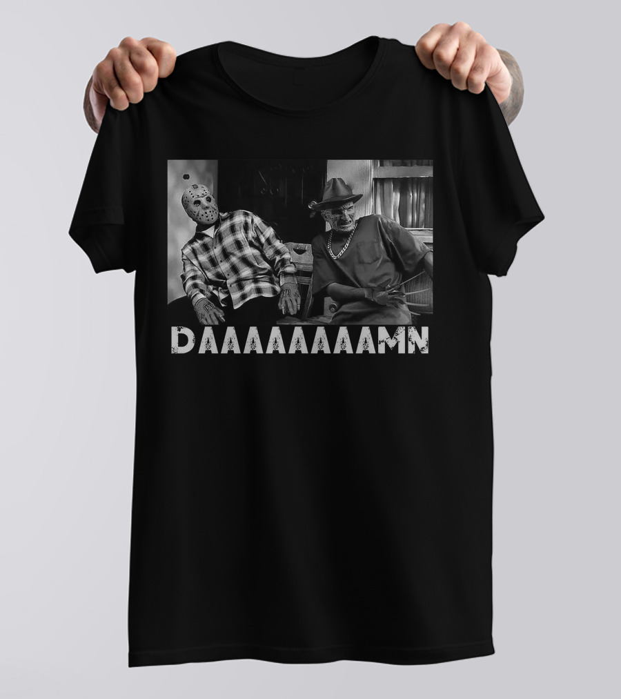 Slashers Daaaaaaamn Jason Voorhees And Freddy Krueger Reaction Scene T-Shirt