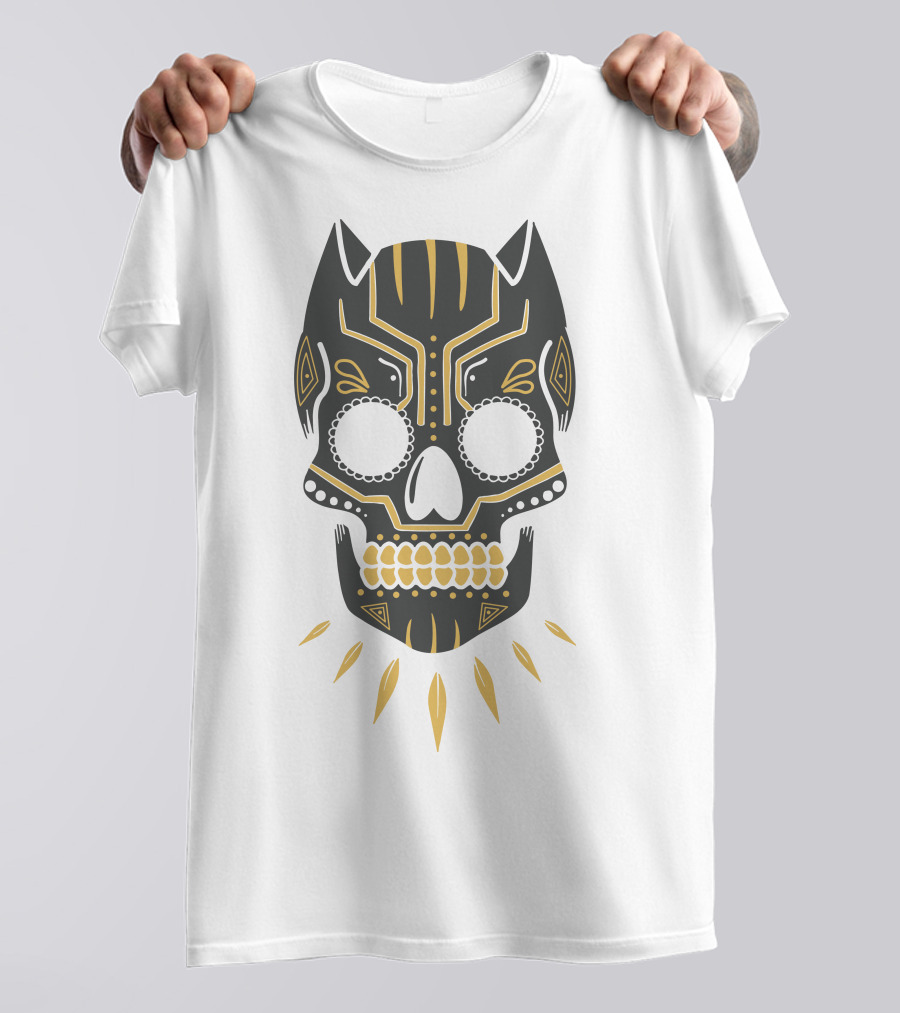 Black Panther Sugar Skull Mask T-Shirt