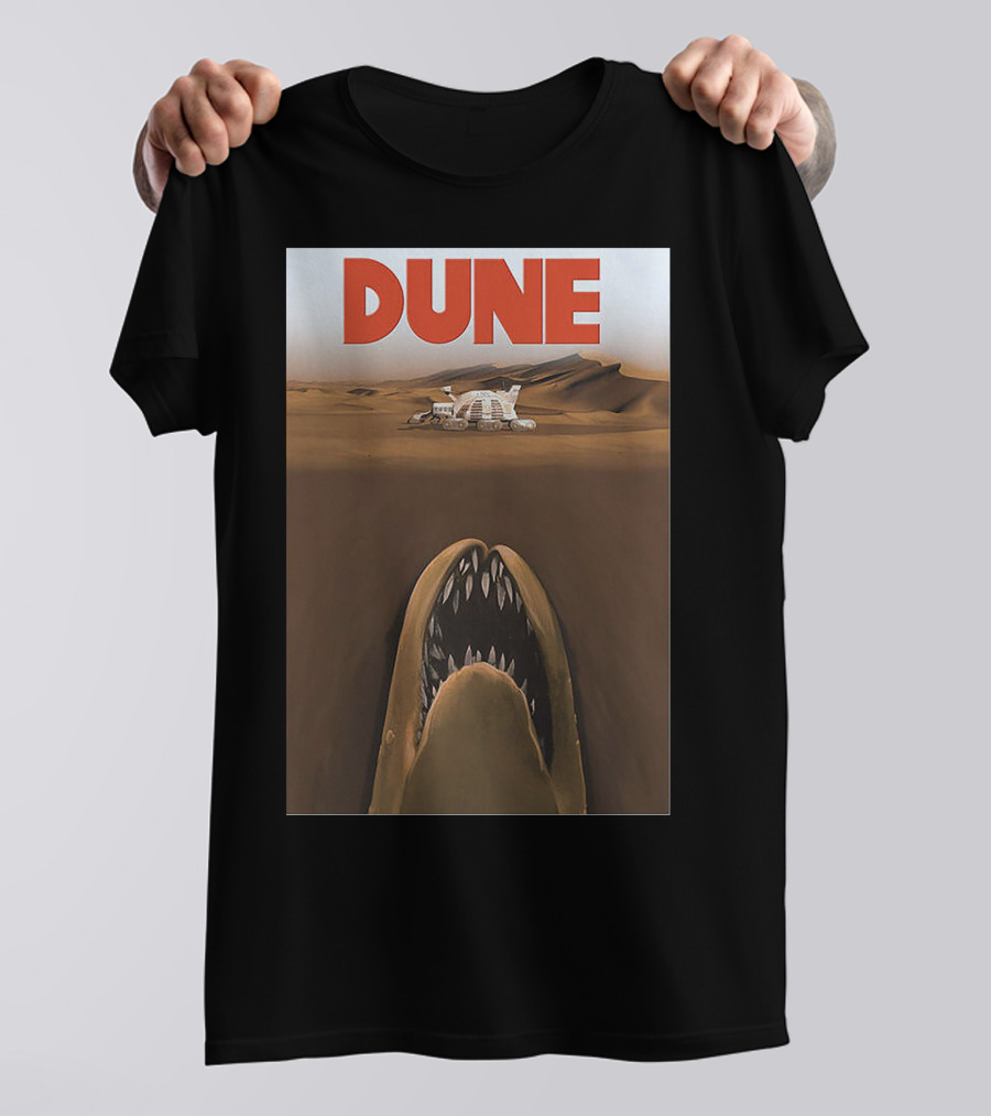 Dune Sandworm Layered Desert Scene T-Shirt