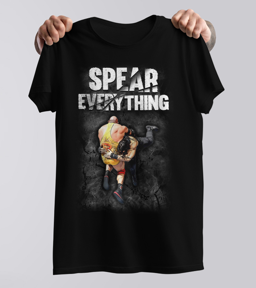 Roman Reigns Spear Everything Wrestling Move Combat T-Shirt