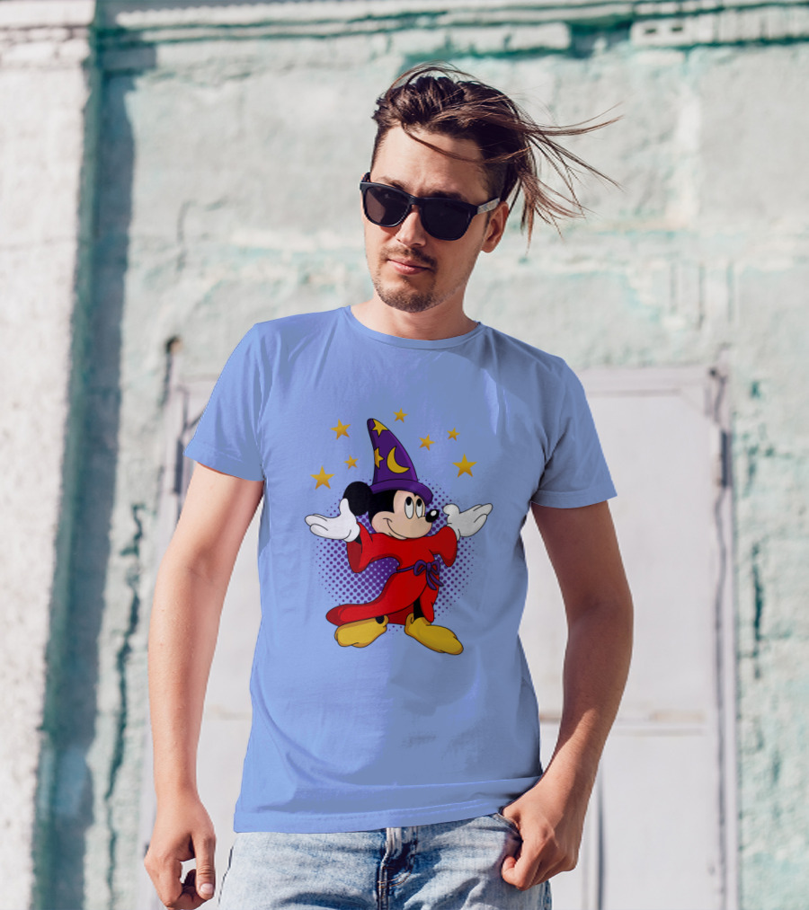 Mickey Mouse Wizard Sorcerer's Apprentice Magic Stars T-Shirt