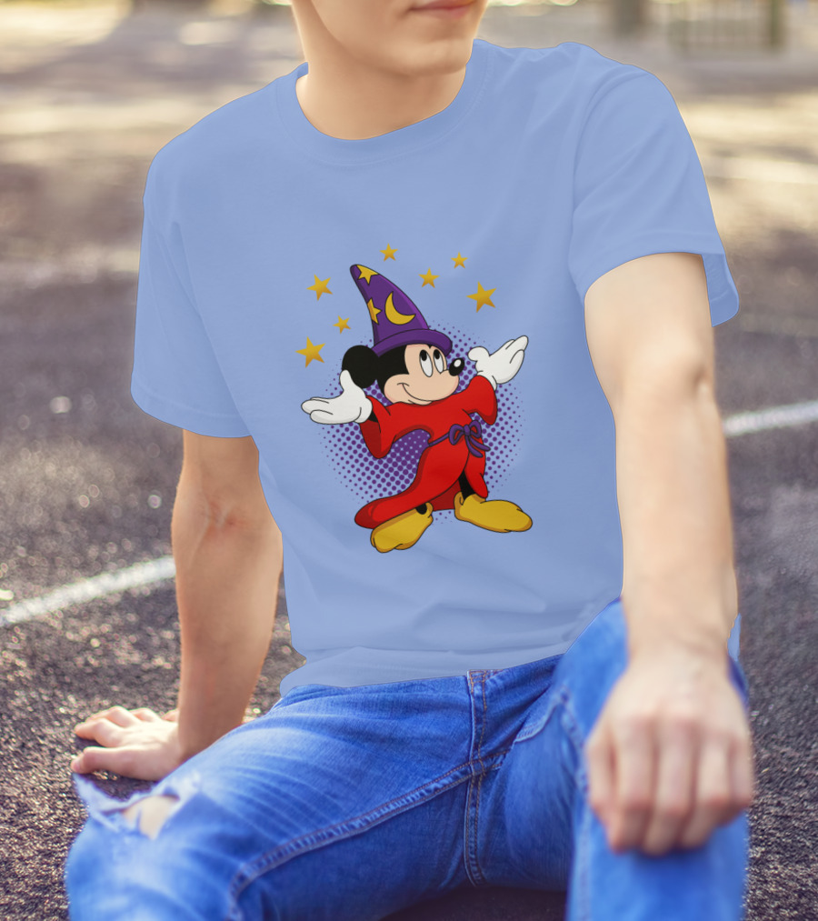 Mickey Mouse Wizard Sorcerer's Apprentice Magic Stars T-Shirt