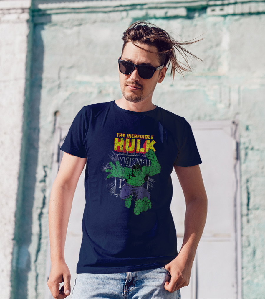 The Incredible Hulk Marvel Retro Comic Book Stamp T-Shirt