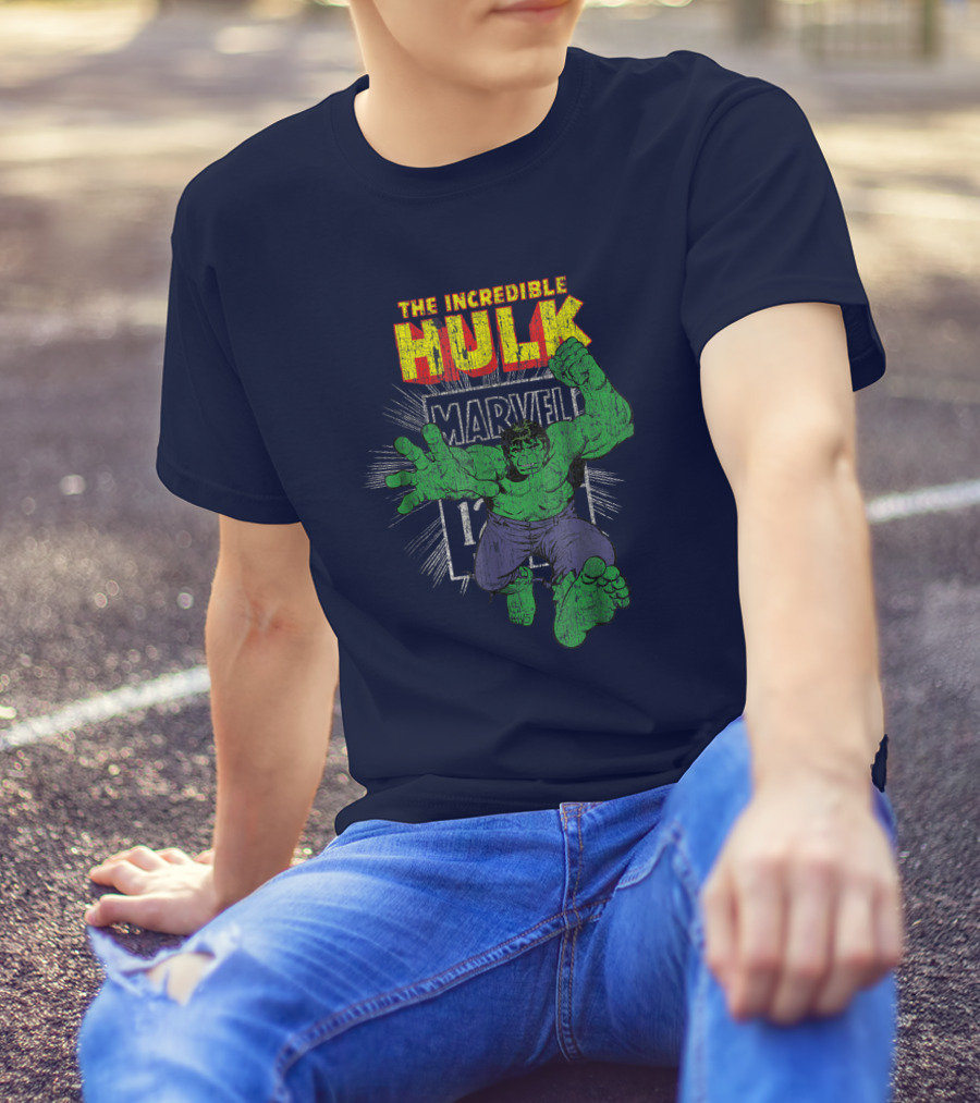 The Incredible Hulk Marvel Retro Comic Book Stamp T-Shirt
