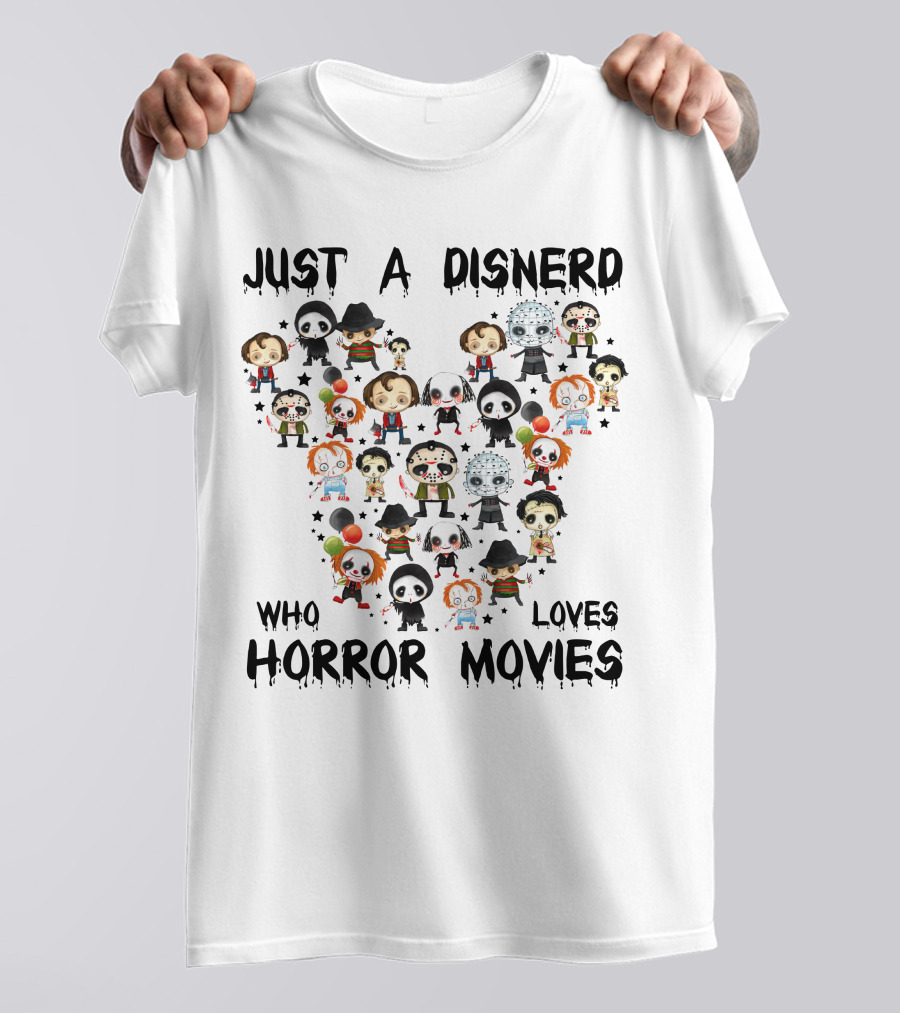 Just A Disnerd Who Loves Horror Movies Mickey Face T-Shirt
