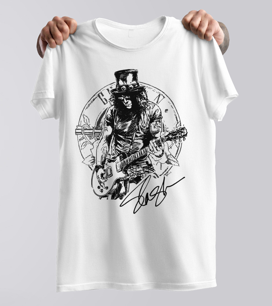 Slash Guns N' Roses Vintage Style Drawing T-Shirt
