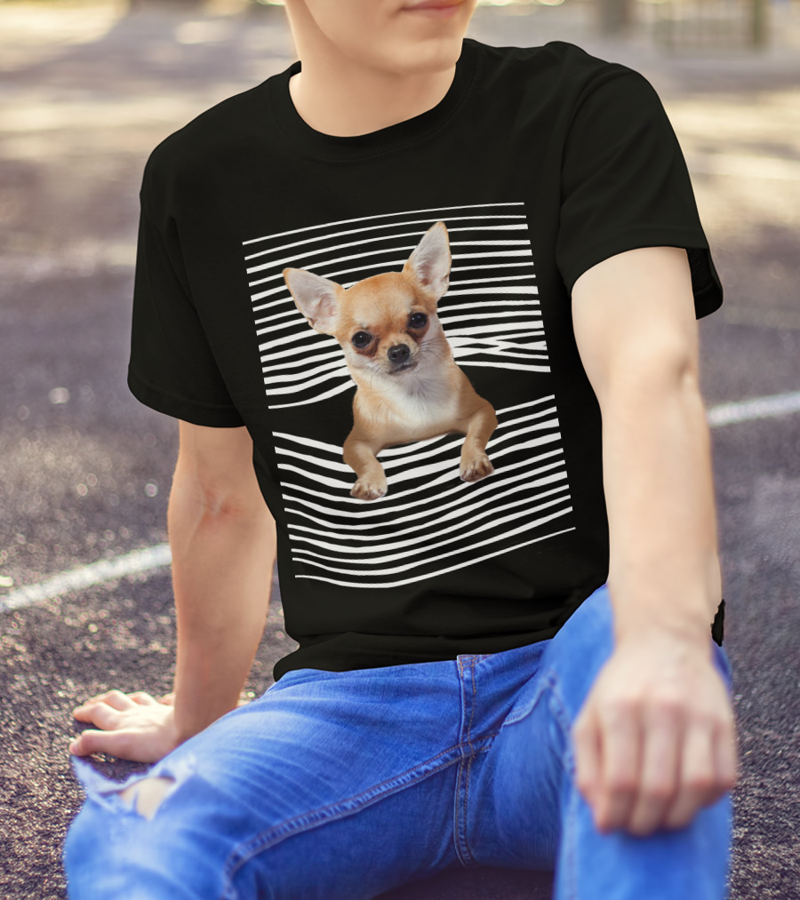 Chihuahua Optical Illusion Stripes ABCS T-Shirt