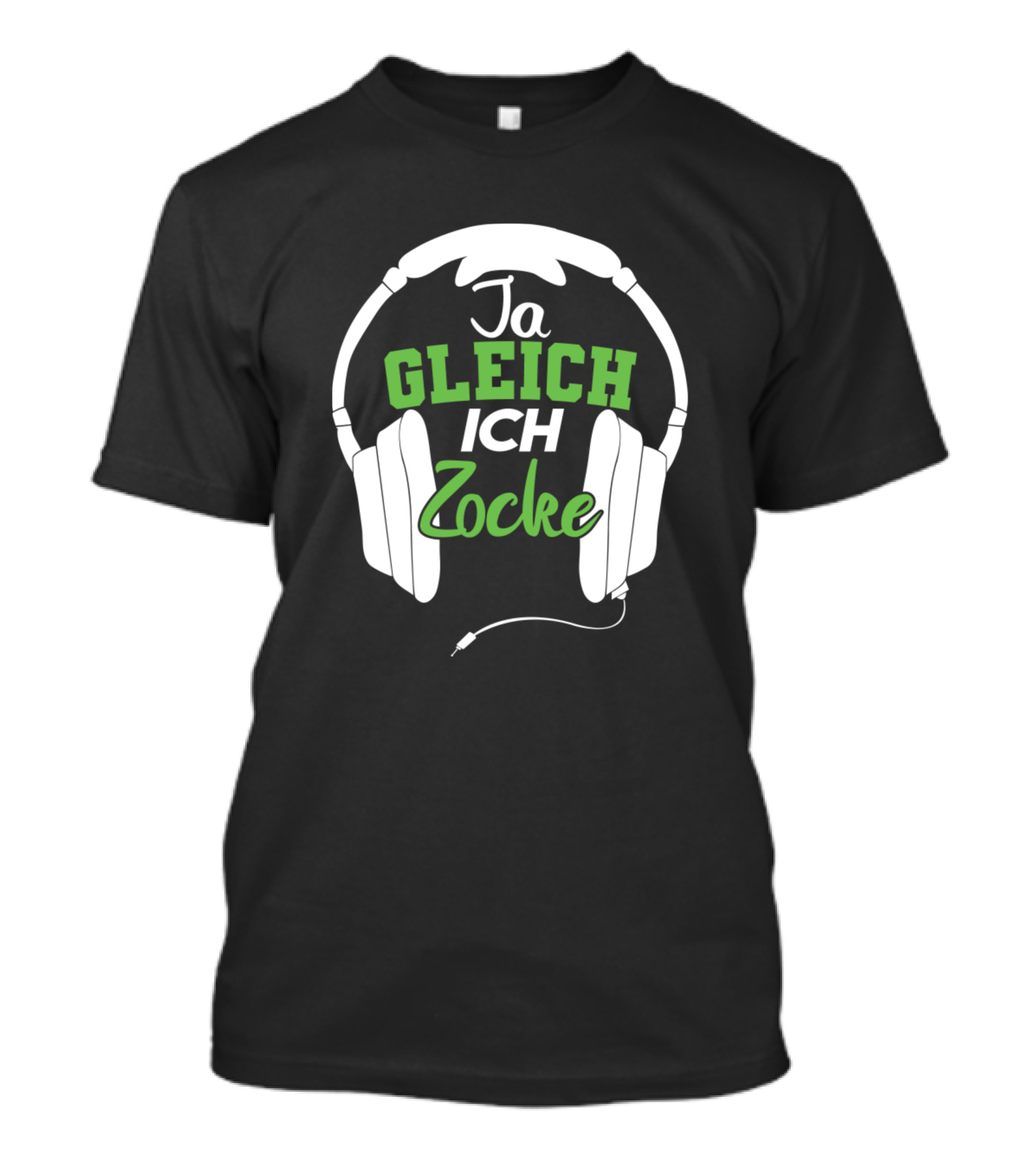 Ja Gleich Ich Zocke Headphones Gaming Humor T-Shirt
