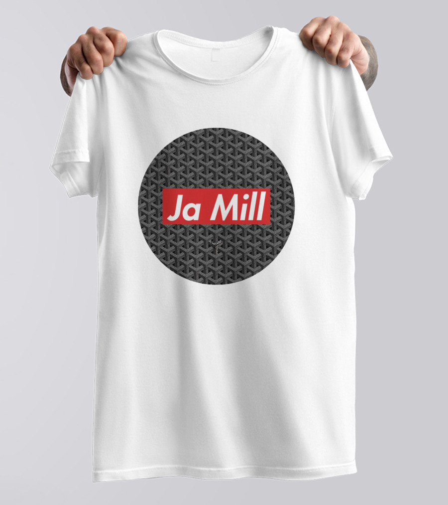 Ja Mill Red Typography On Black Patterned Circle T-Shirt