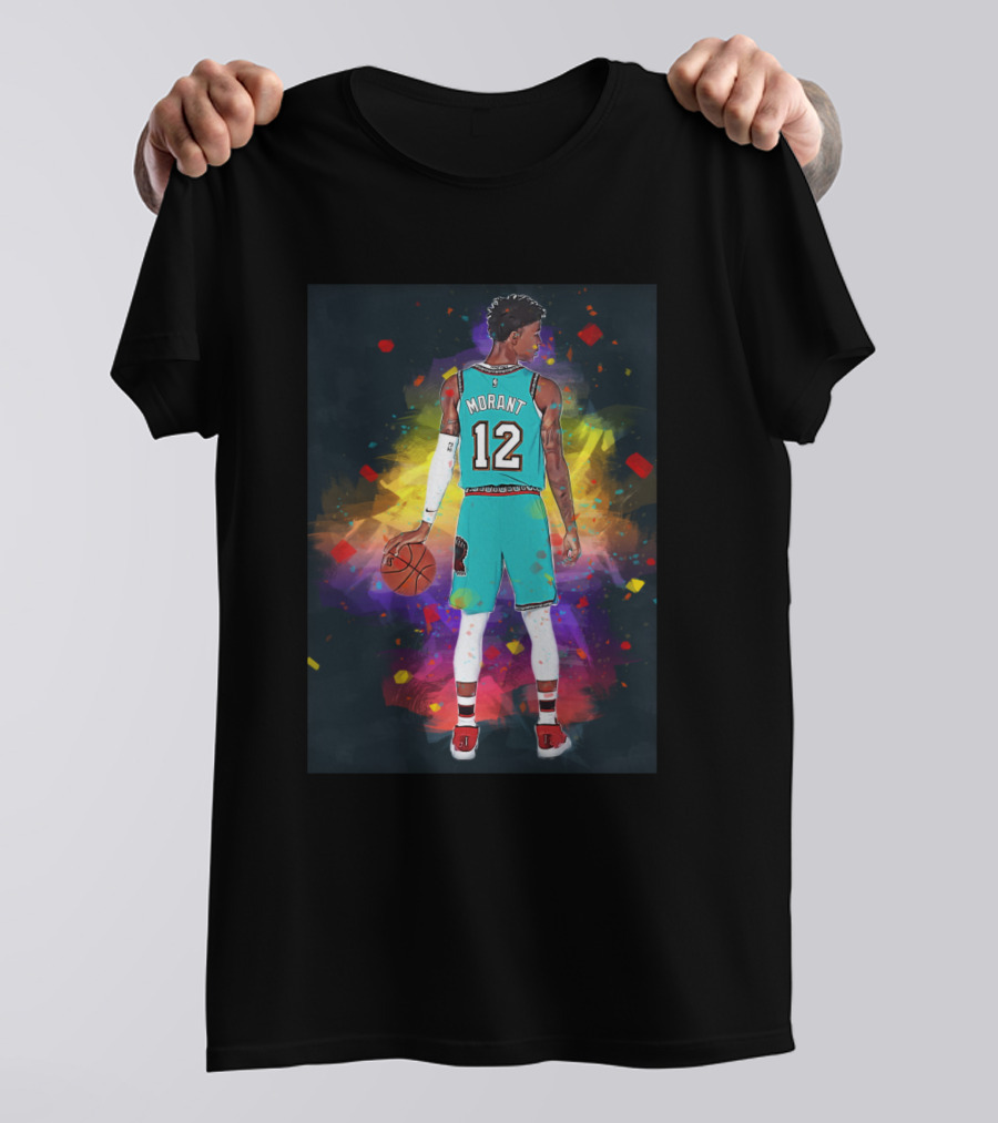 Ja Morant 12 Memphis Grizzlies Colorful Basketball T-Shirt