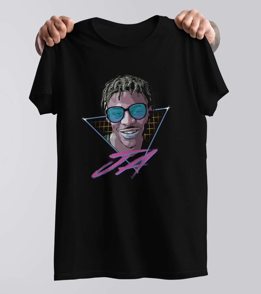 Retro JA Morant Neon Sunglasses Smile T-Shirt