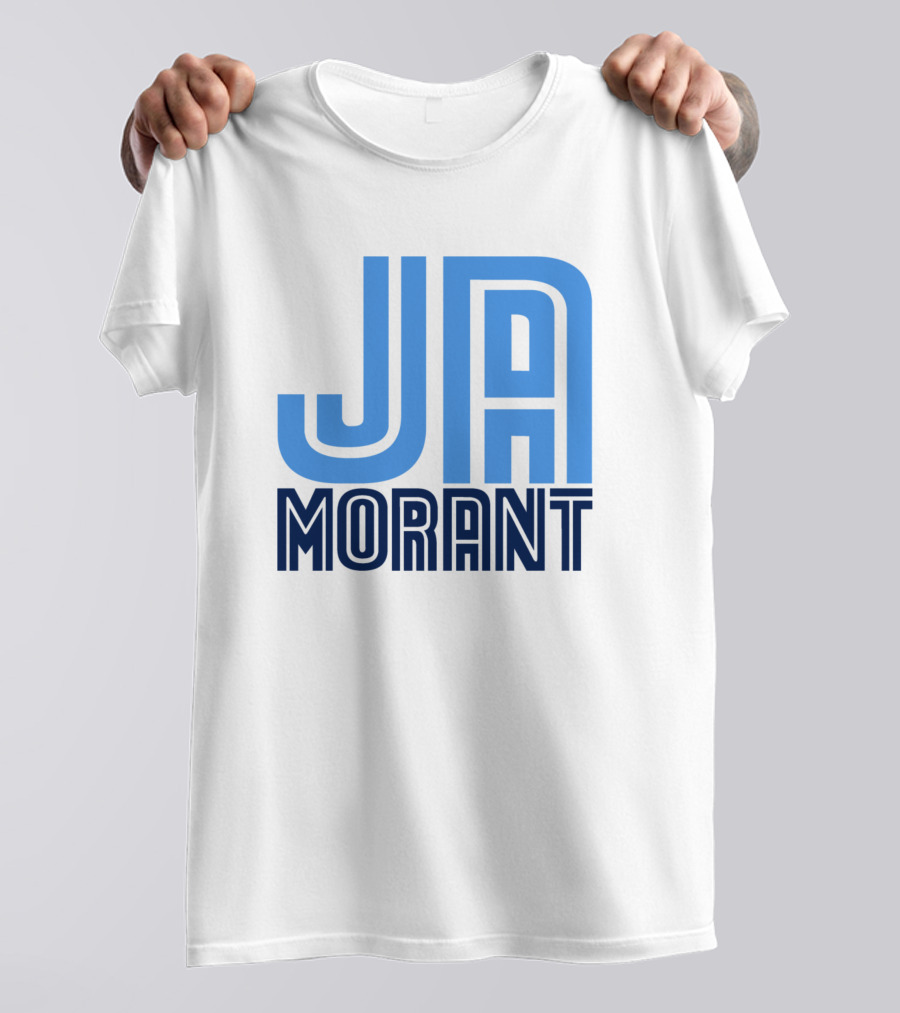 Ja Morant Memphis Basketball Blue Text T-Shirt