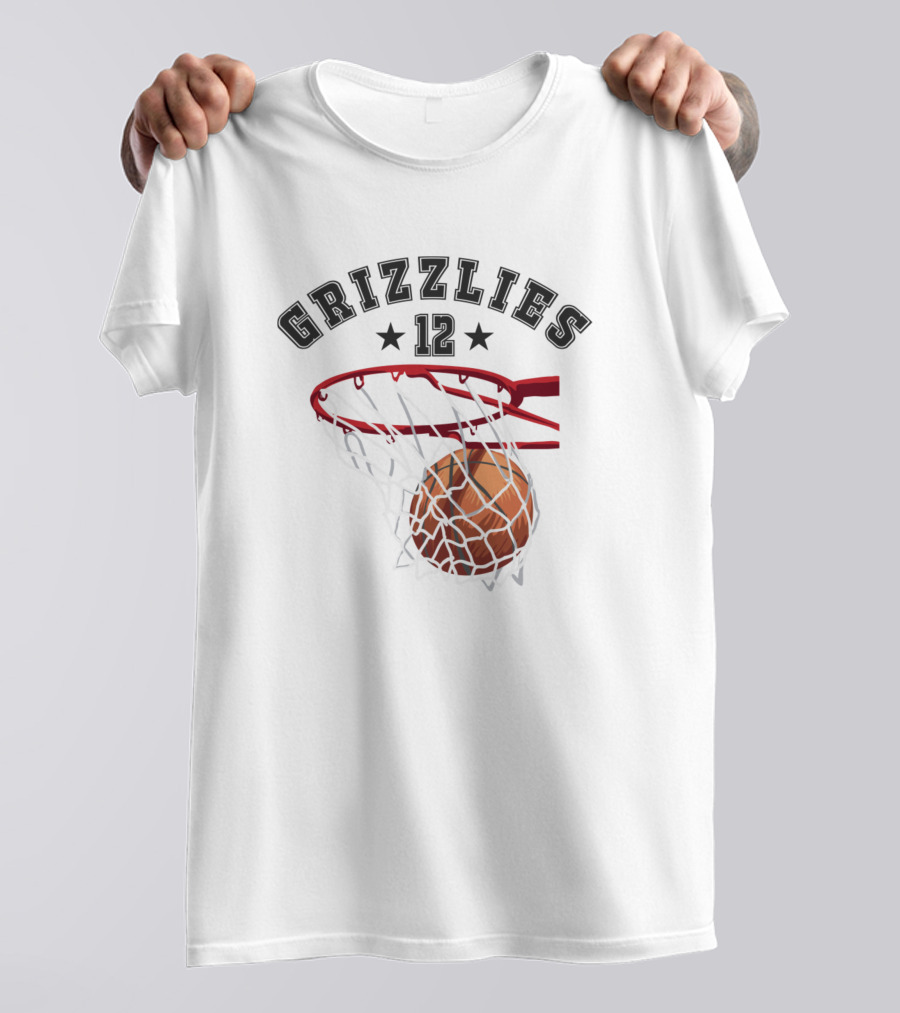 Grizzlies 12 Basketball Hoop Dunk T-Shirt