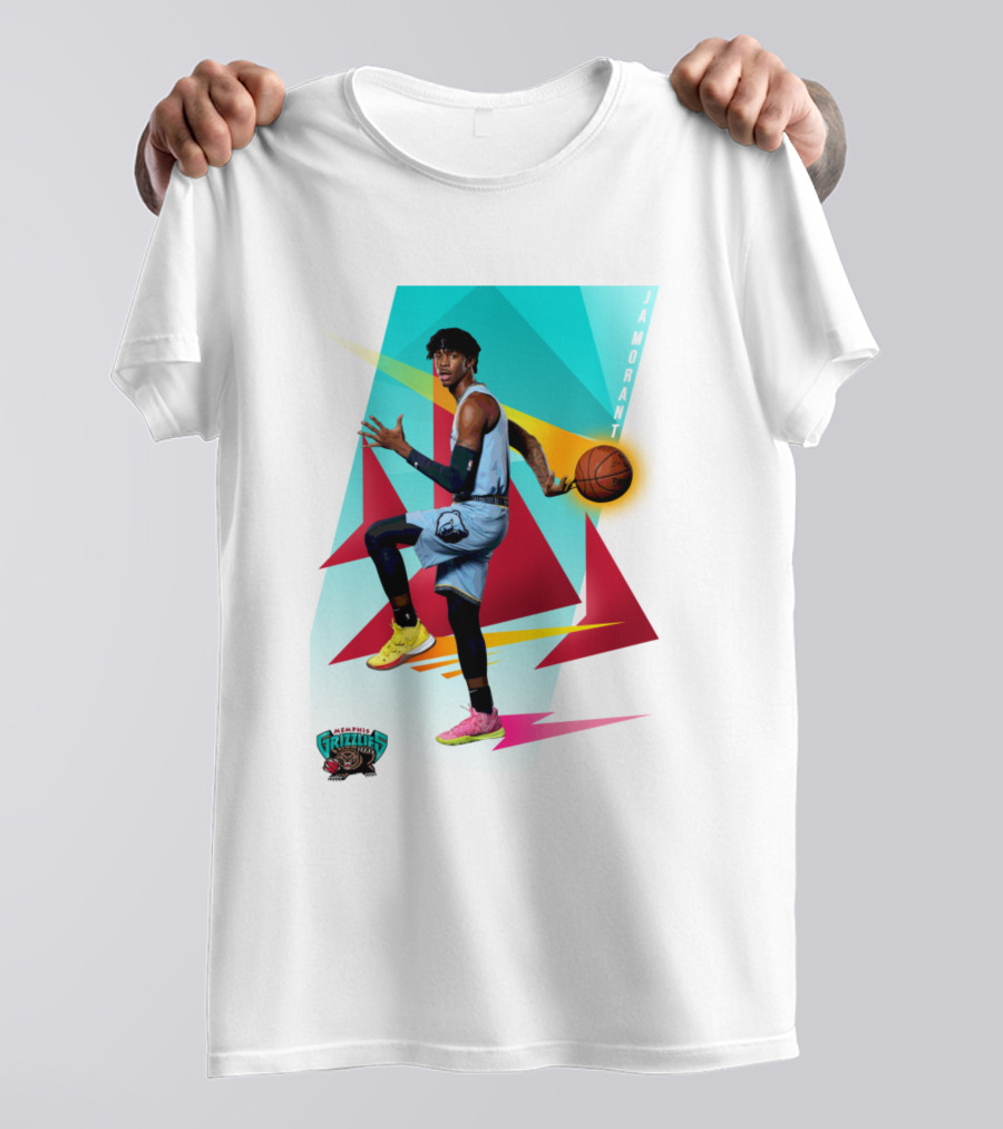 Ja Morant Memphis Grizzlies Retro Vibe Basketball Action T-Shirt