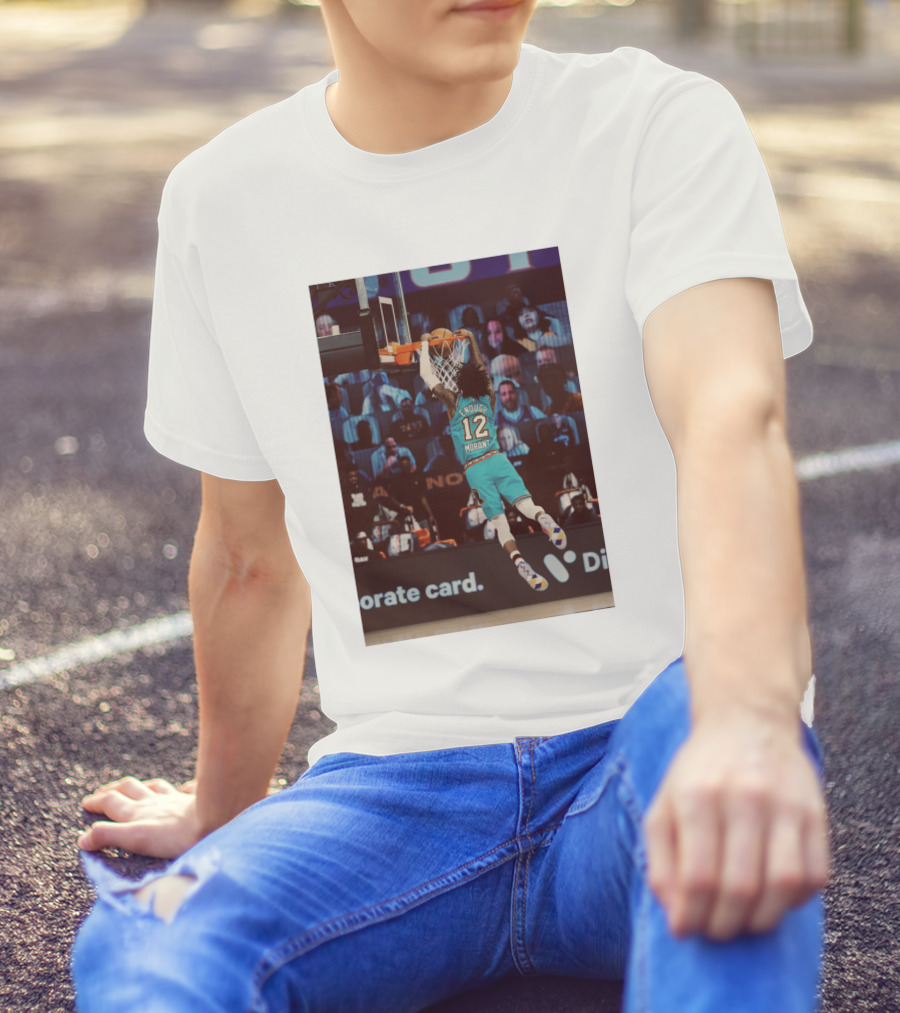 Funny Slamdunk Morant Number 12 Basketball Dunking Scene T-Shirt