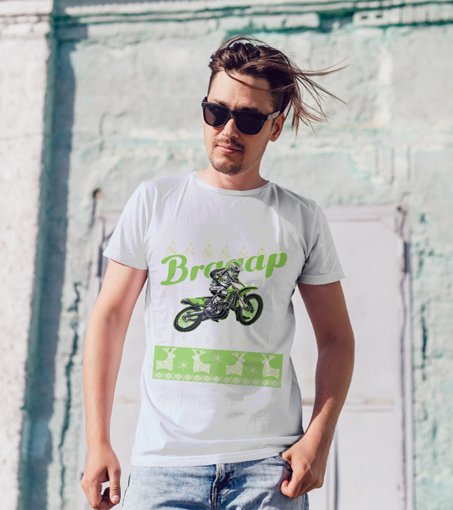 Braap Dirt Bike Motocross Reindeer T-Shirt