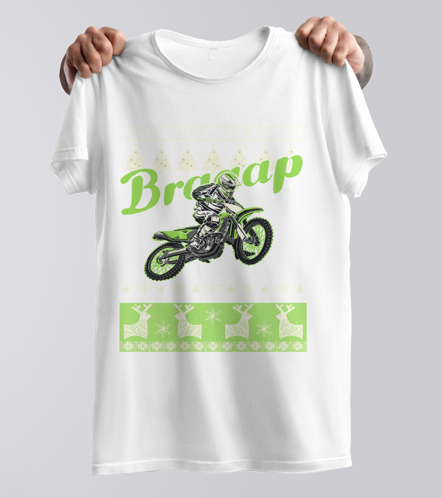 Braap Dirt Bike Motocross Reindeer T-Shirt