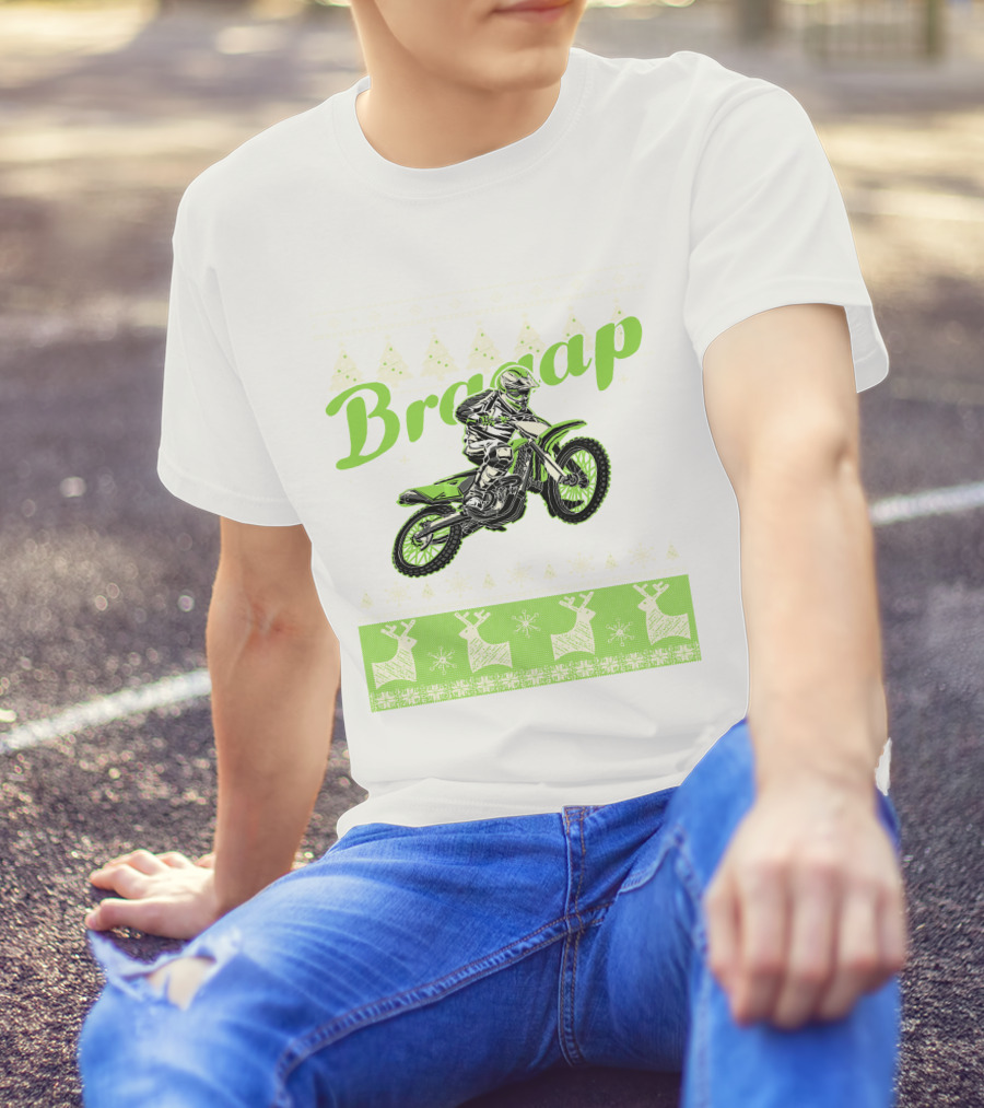 Braap Dirt Bike Motocross Reindeer T-Shirt