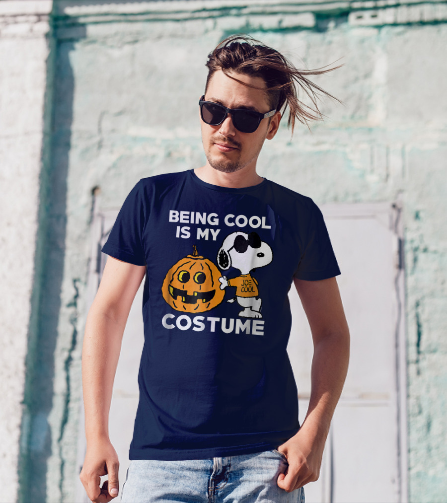 Being Cool Is My Costume Joe Cool Halloween Snoopy Pumpkin T-Shirt