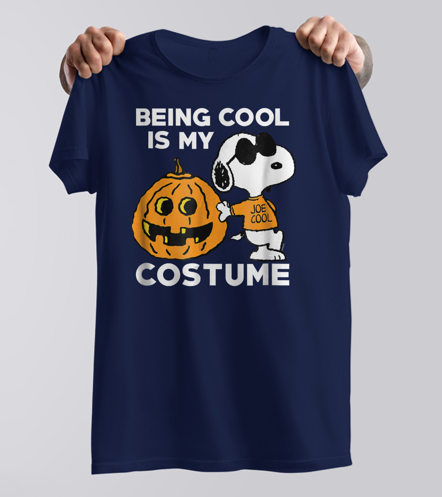 Being Cool Is My Costume Joe Cool Halloween Snoopy Pumpkin T-Shirt