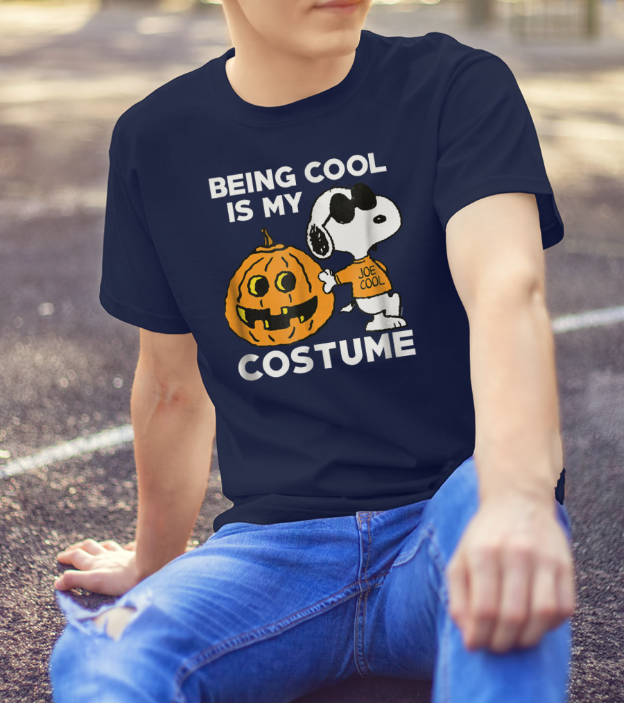 Being Cool Is My Costume Joe Cool Halloween Snoopy Pumpkin T-Shirt