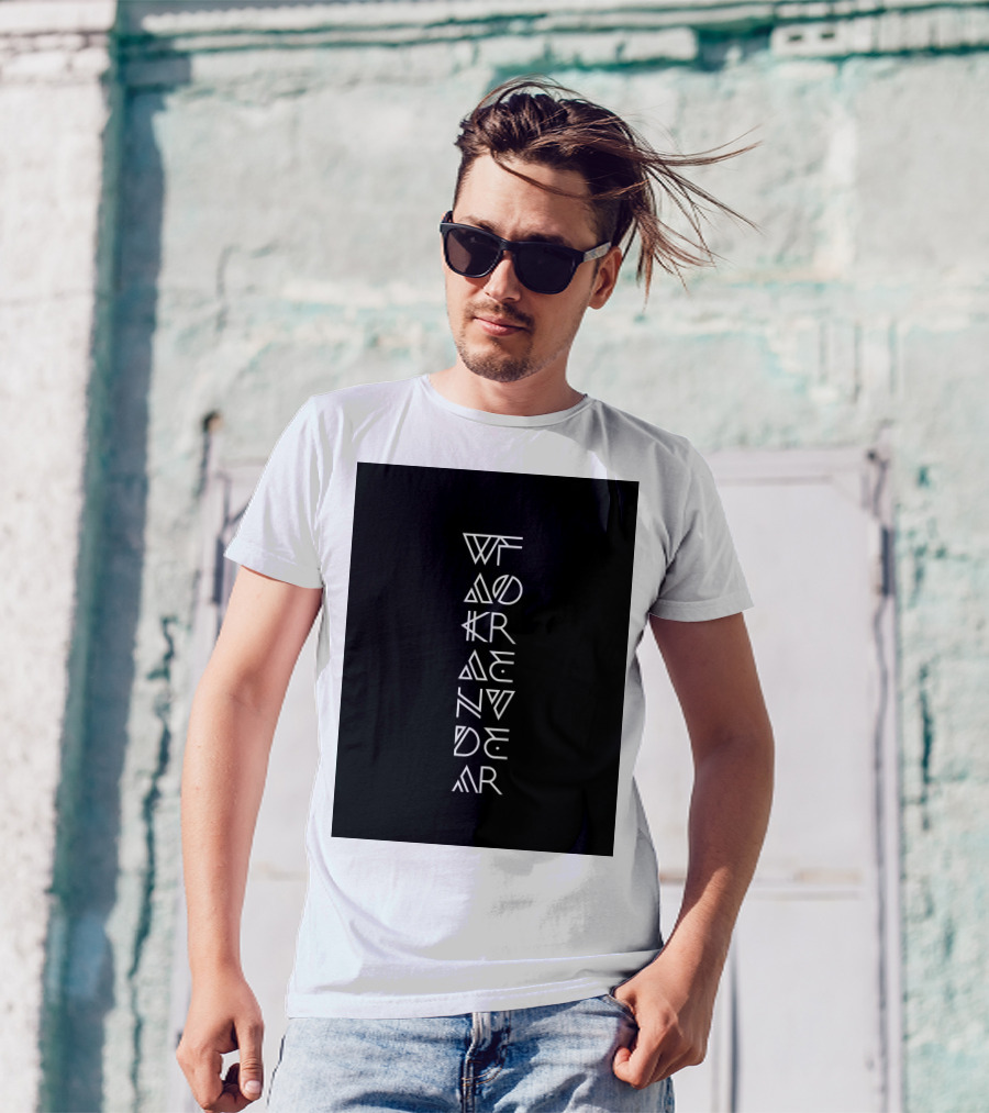 Wakanda Forever Vertical Tribal Text T-Shirt