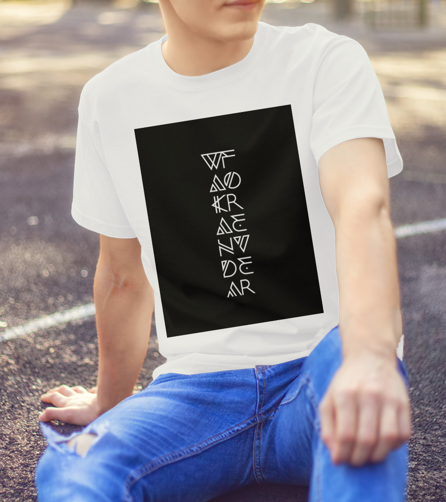 Wakanda Forever Vertical Tribal Text T-Shirt