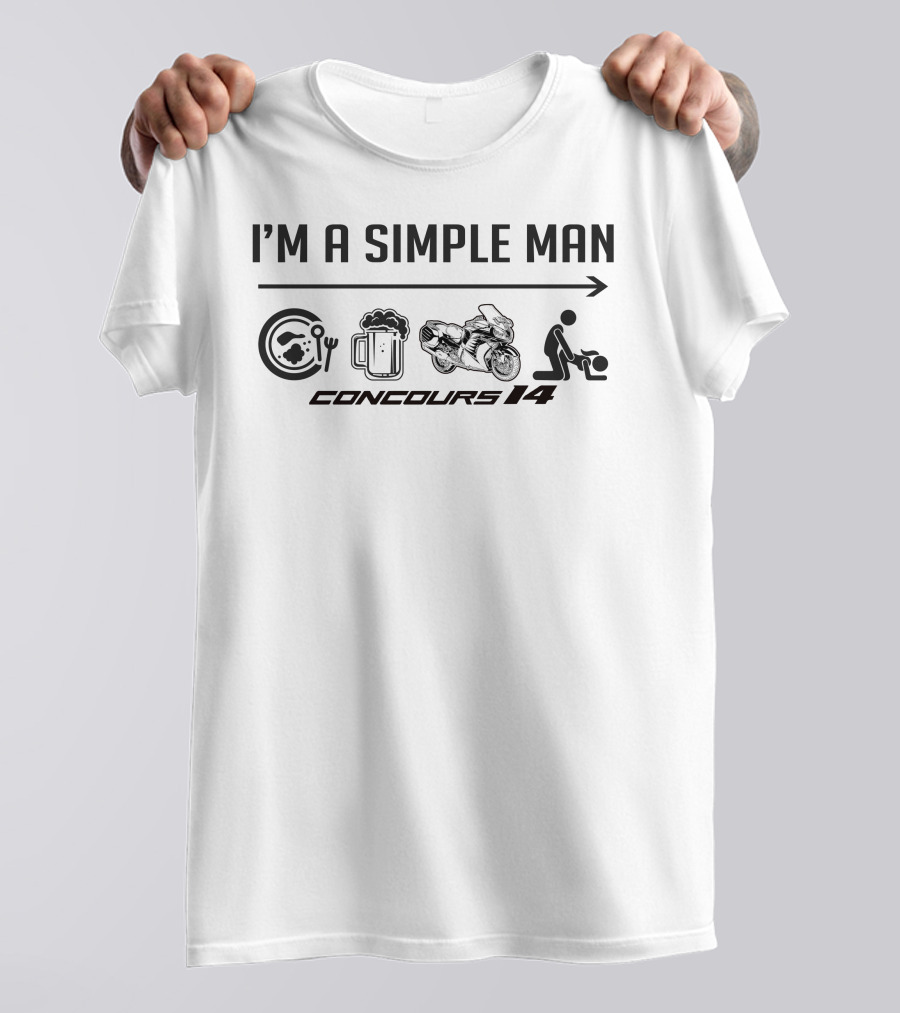 I'm A Simple Man Concours14 Motorcycle Beer Food Icons T-Shirt
