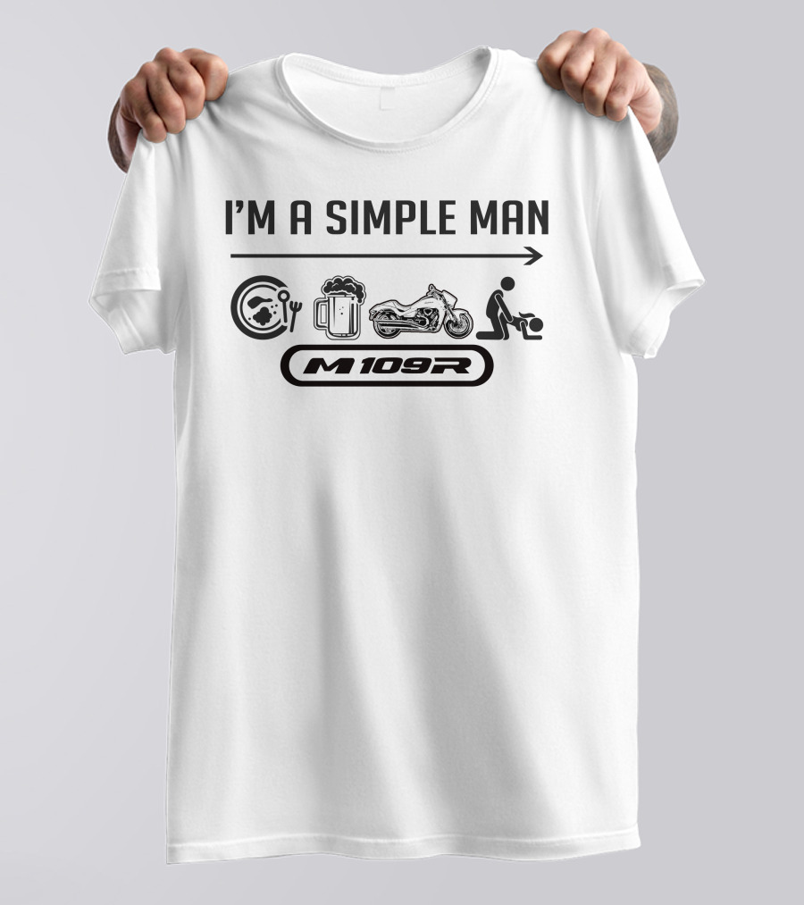 I'M A SIMPLE MAN M109R Plate Beer Motorcycle T-Shirt
