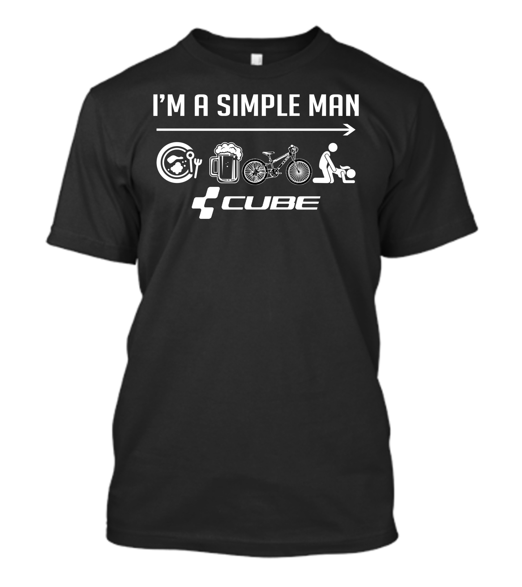 I'm A Simple Man Cube Biking Icons T-Shirt