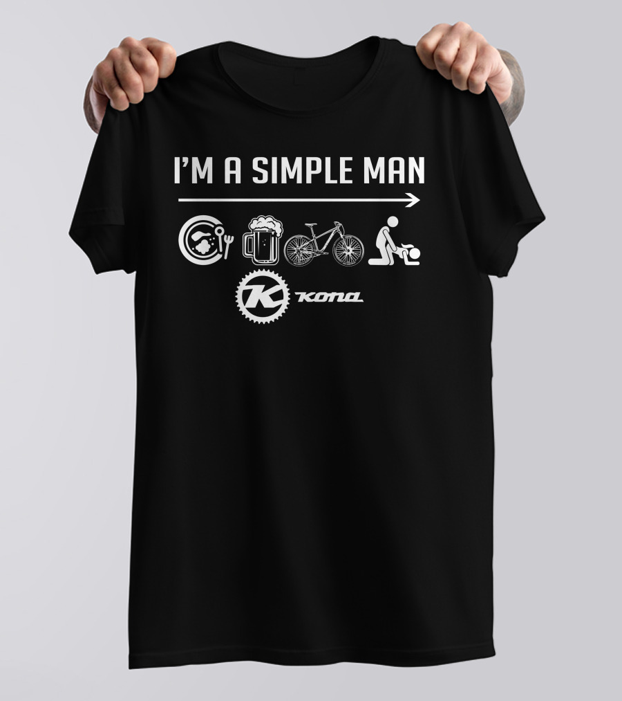 I'M A SIMPLE MAN Kona Bike Beer Food Icons T-Shirt