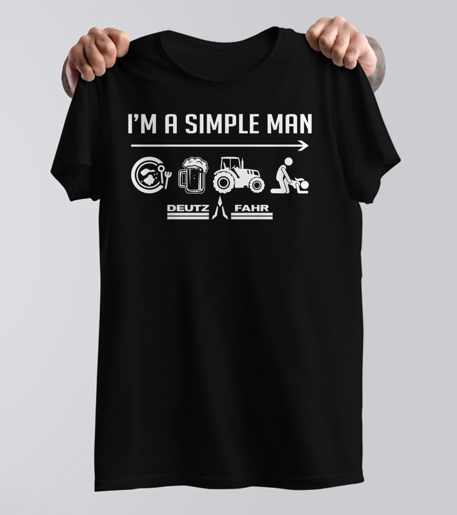 I'm A Simple Man Deutz Fahr Tractor Beer Humor T-Shirt