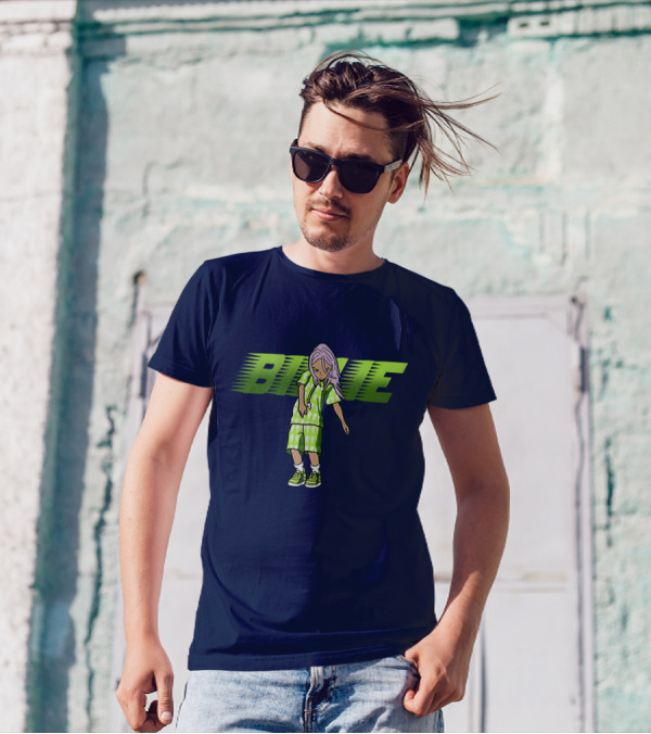 Takashi Murakami Billie Eilish Collaborative Green Outfits Graphic Billie T-Shirt