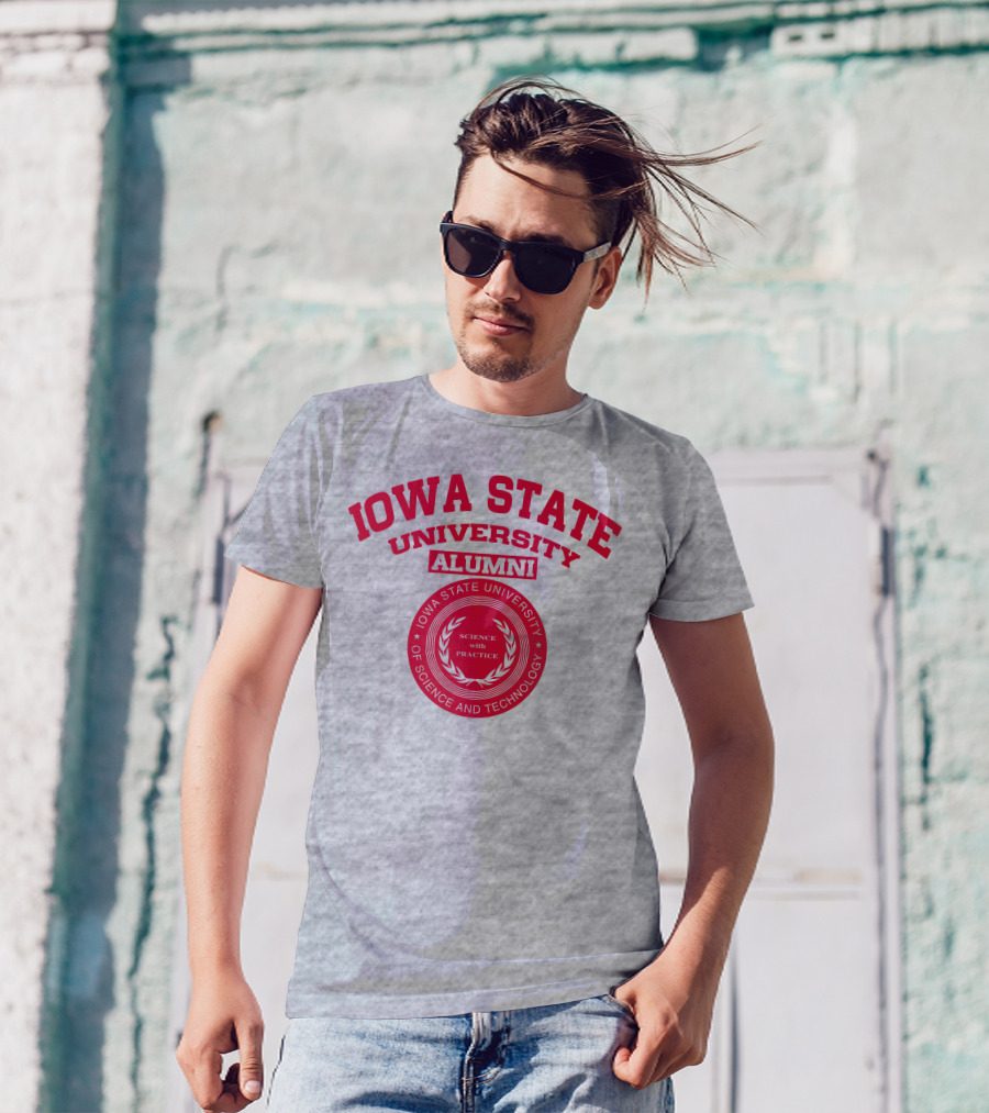 Iowa State University Alumni Science With Practice Circular Seal T-Shirt