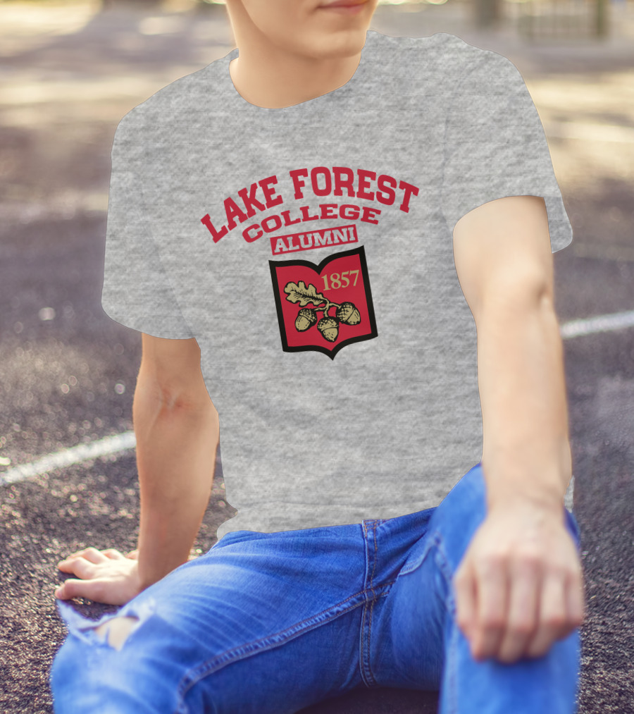 Lake Forest College Alumni 1857 Logo Acorn Shield T-Shirt