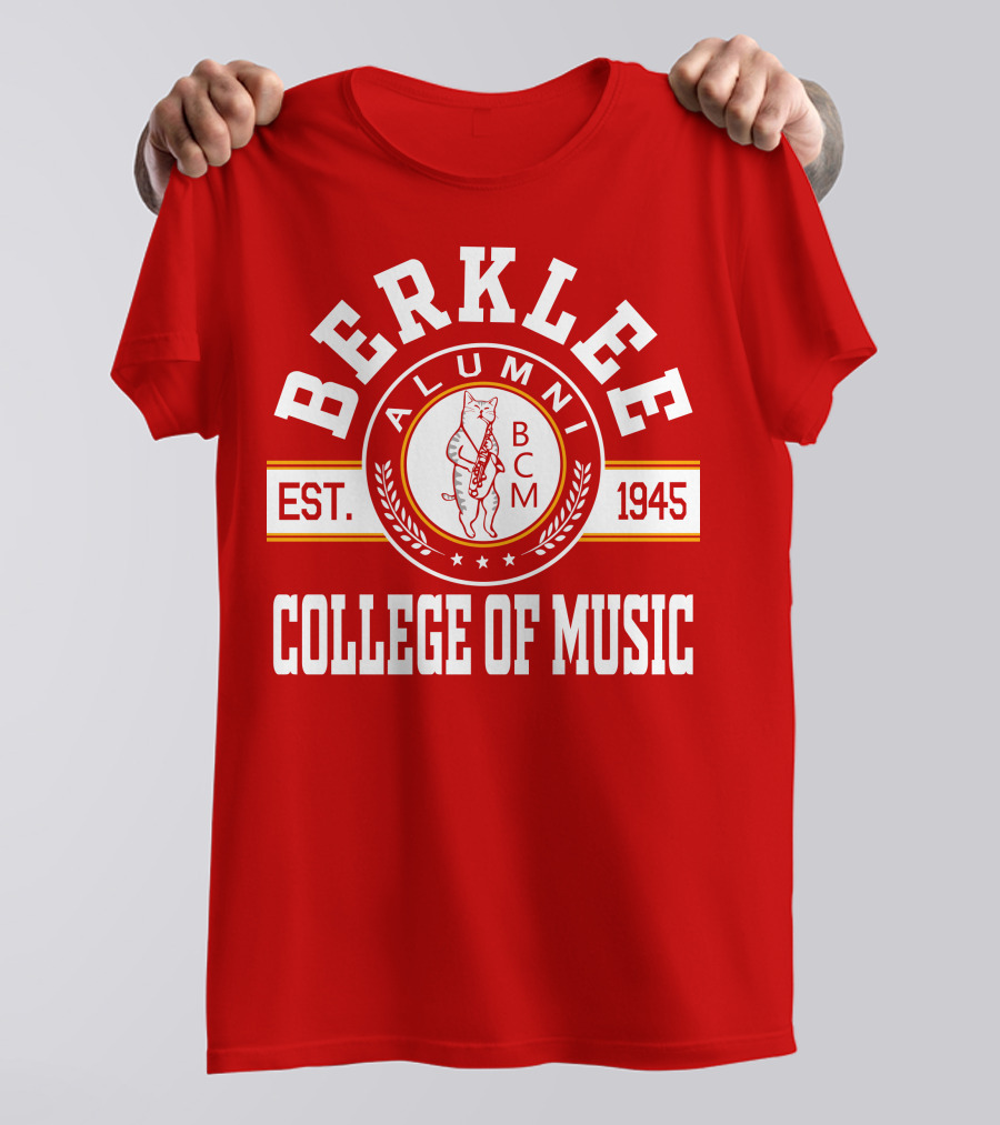 Berklee College Of Music Alumni Est. 1945 BCM Cat T-Shirt